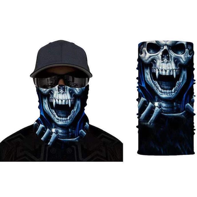 Blue Skull Fabric Mask